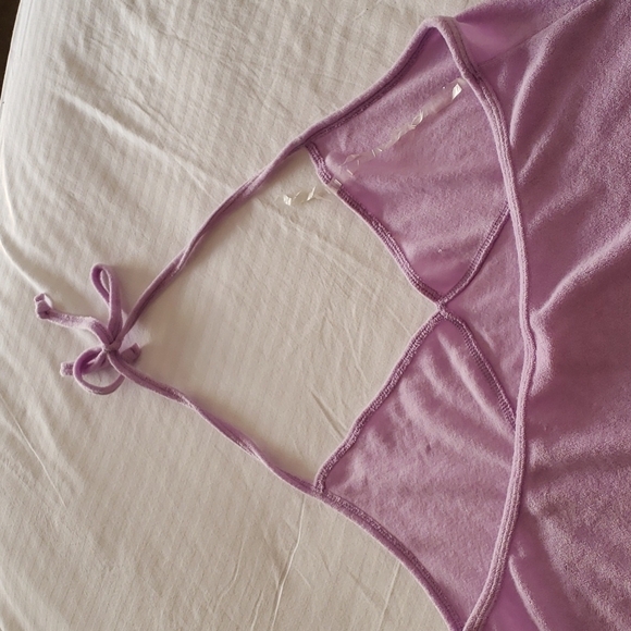 Xhilaration™ Terry Cloth Halter Cover Up Dress Purple Size XL - Picture 6 of 10